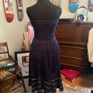 Free People Blue Strapless Sundress Casual